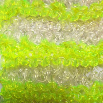 Neon and transparent plastic yarn